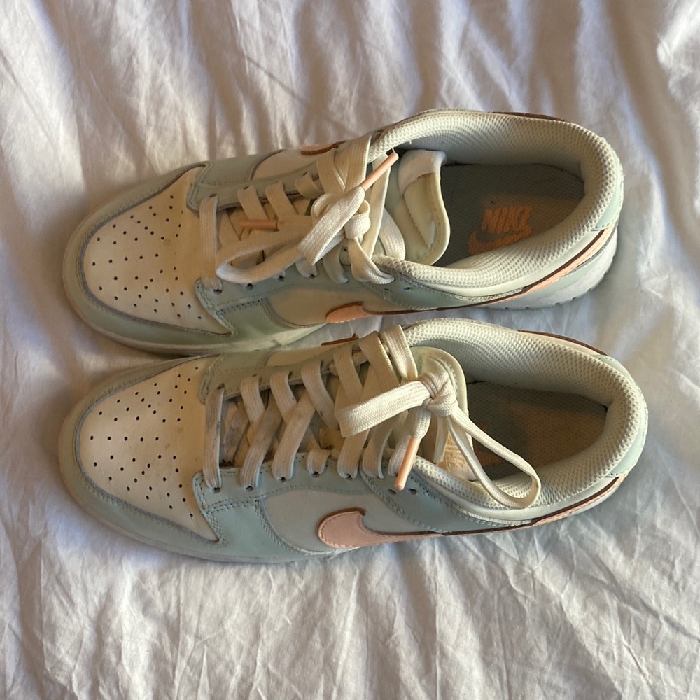 Nike Light blue and light pink Air Force ones